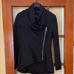 White House Black Market Black Asymmetrical Zip Jacket